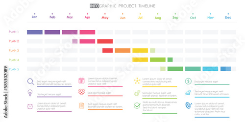 project timeline diagram Infographic roadmap template for business. 12 Months modern Timeline diagram calendar with presentation vector infographic.