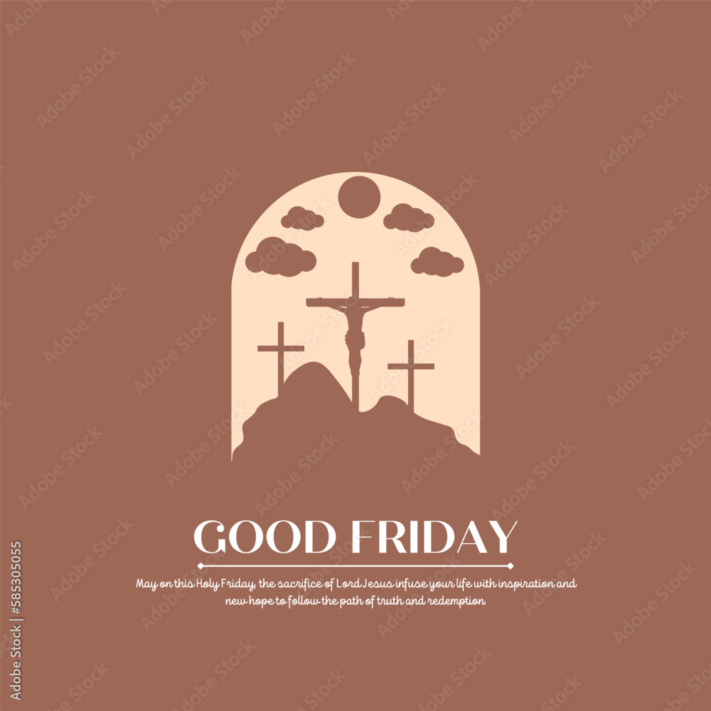 A simple card invitation, post card, banner, wallpaper, template, background for good friday vector design.