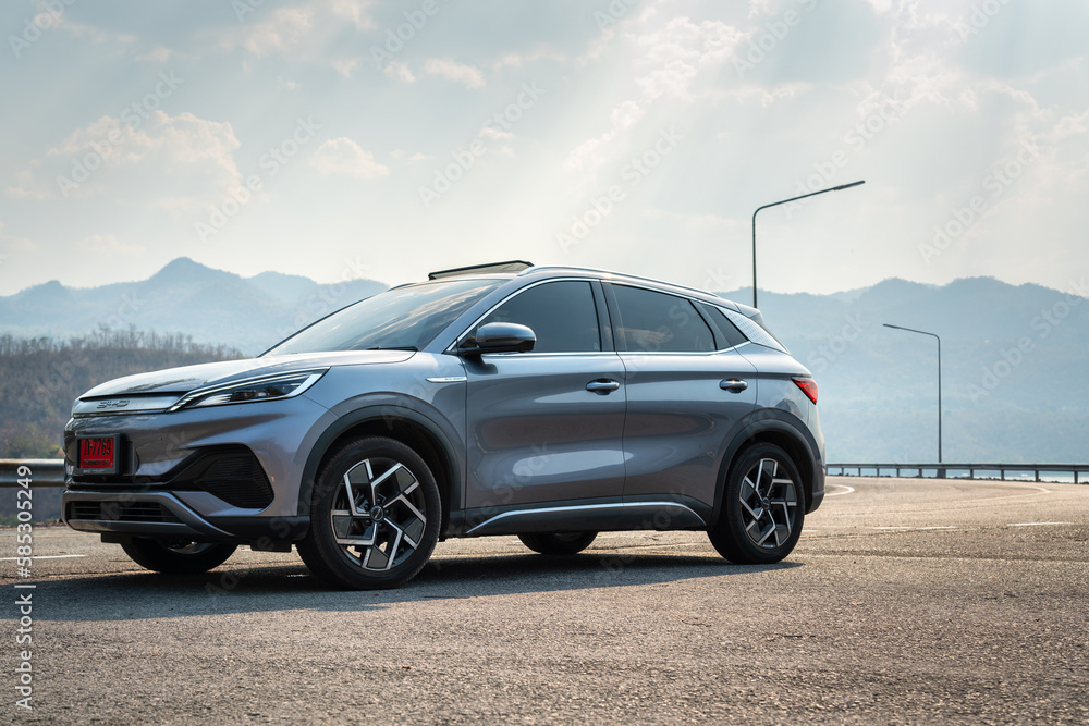 Thailand March 2023 BYD Atto 3, the new famous modern design EV car