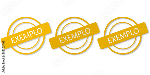 Selo Amarelo Vetor Geral Simples Efeitos Crochê Rabisco Granulado