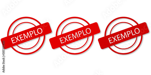 Selo Vermelho Vetor Geral Simples Efeitos Crochê Rabisco Granulado