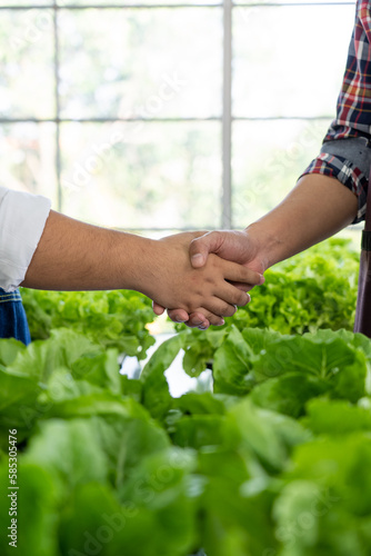 Greengrocer Making Deal with Farmer to Sell Fresh Vegetables in Market
