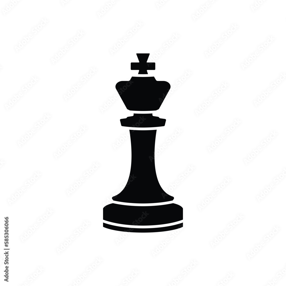 chess king piece icon vector
