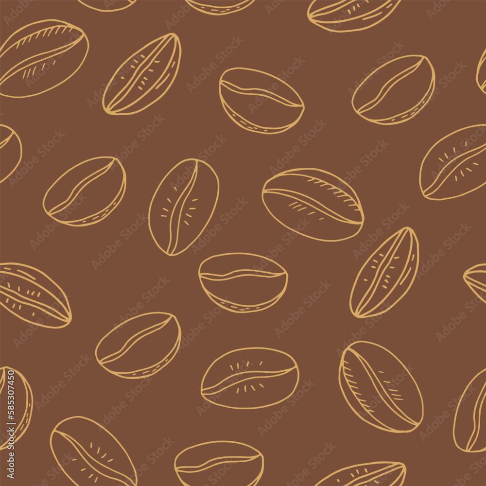 coffee beans seamless pattern hand drawn in doodle style. Suitable for wrapping paper, packaging, background, textile, wallpaper. coffee beans seamless pattern hand drawn in doodle style. Suitable for wrapping paper, packaging, background, textile, wallpaper.