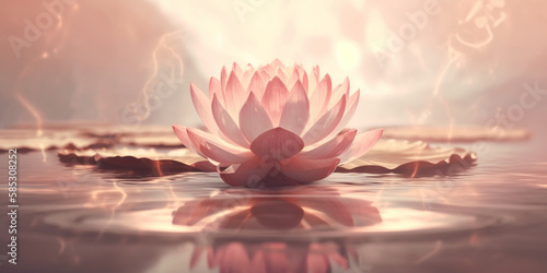 Fotobehang a transparent body sitting in lotus posistion, meditating Generative AI