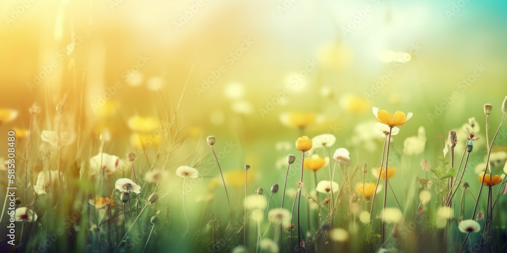 abstract spring background or summer background Generative AI