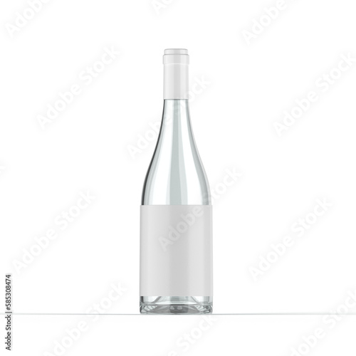 empty glass wine bottle with label