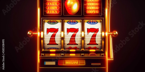 golden slot machine wins the jackpot big win concept casino jackpot Generative AI photo