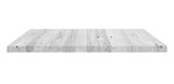 Wooden shelf on isolated white background with space
