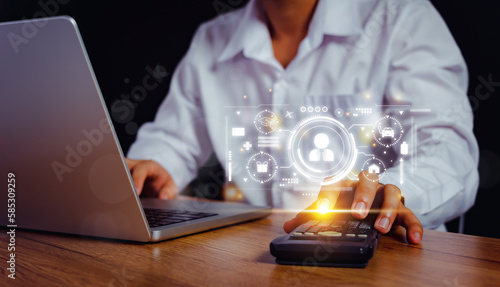 Man customer calculate detail essential insurance expense.Payment car, real estate and property,travel,finances,health,family and life insurances. Agent management contract, assurance services support