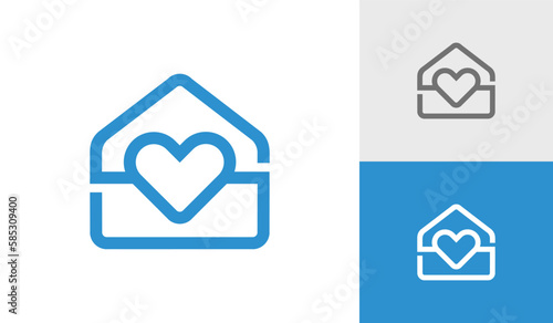 House care logo design with letter S initial monogram