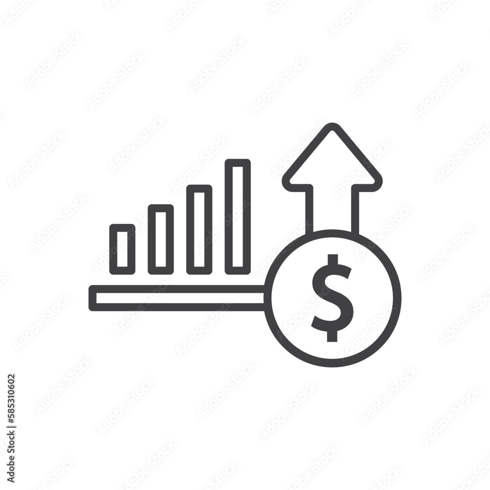 Financial Growth Icon - Business Increase Icon Financial Growth Icon - Business Increase Icon