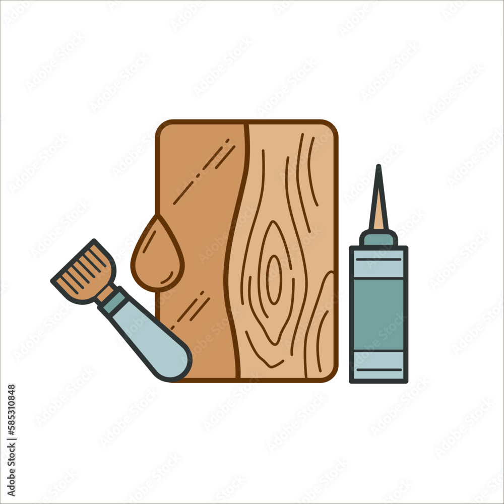 Impregnation of wood vector icon. Oil for wood products. Moisture-resistant wood. Impregnation of wood vector icon. Oil for wood products. Moisture-resistant wood.