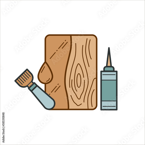 Impregnation of wood vector icon. Oil for wood products. Moisture-resistant wood.