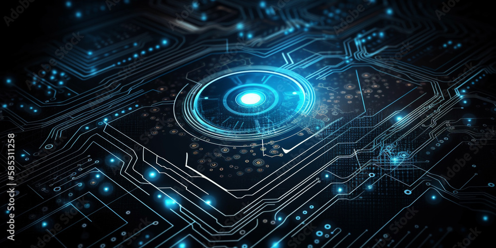 Blue and color technology background Generative AI Blue and color technology background Generative AI