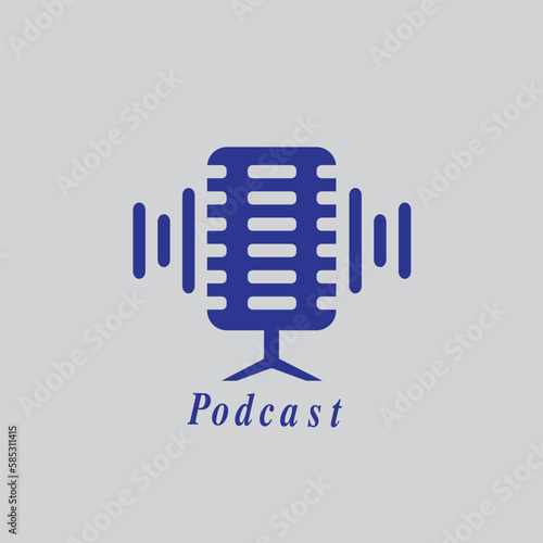 Our first podcast logo template Free Vector
