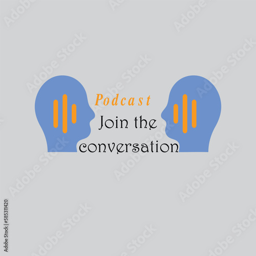 Join the conversation and postcast free vector