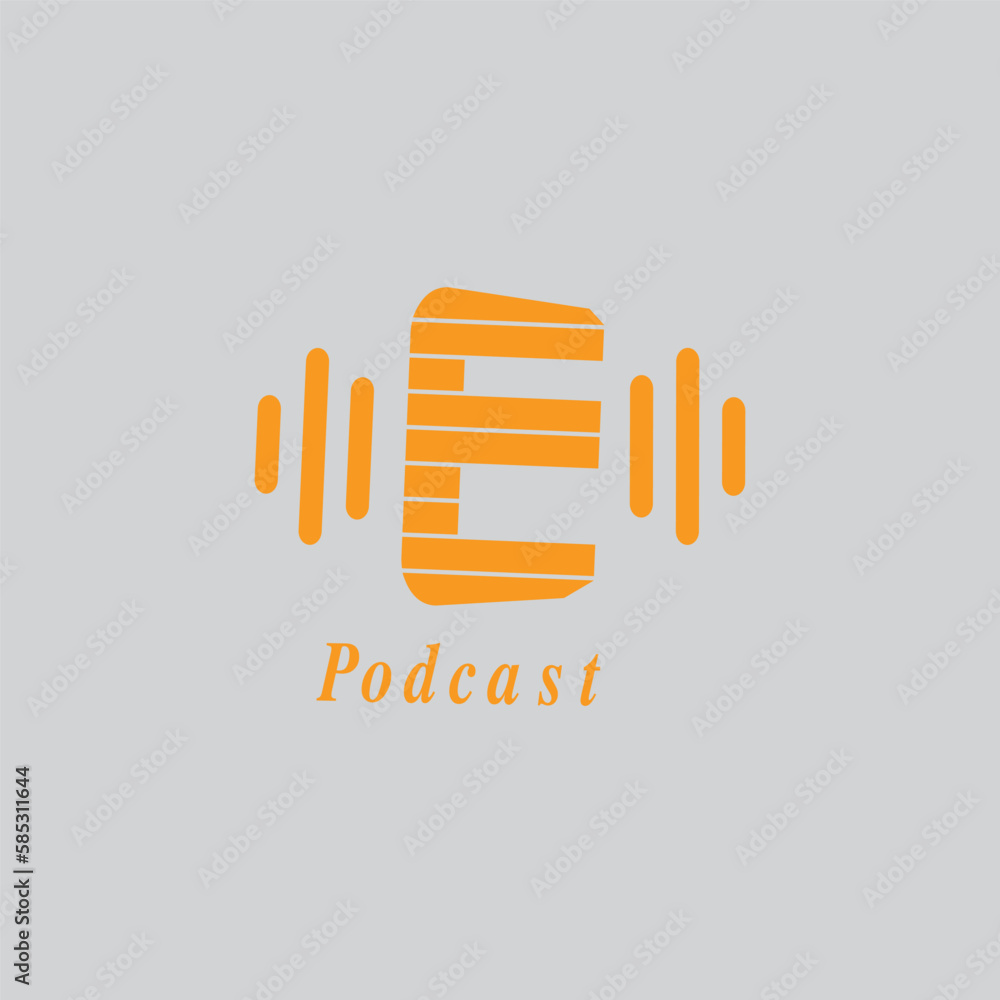 Our first podcast logo template Free Vector
