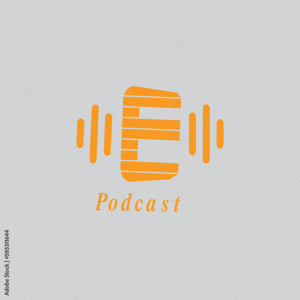 Fototapeta premium Our first podcast logo template Free Vector