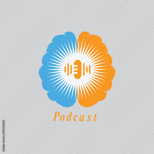 hard podcast logo template Free Vector