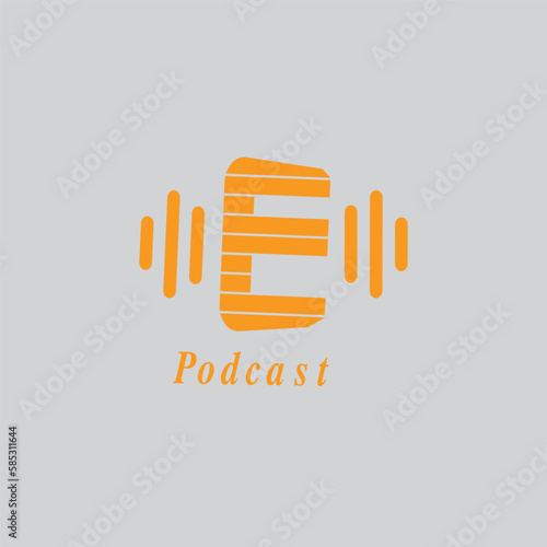 Our first podcast logo template Free Vector