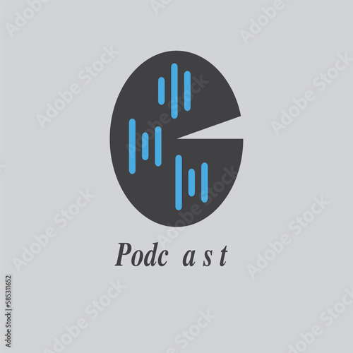 Our first podcast logo template Free Vector