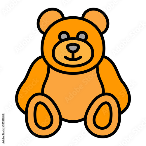 Teddy Bear Filled Line Icon