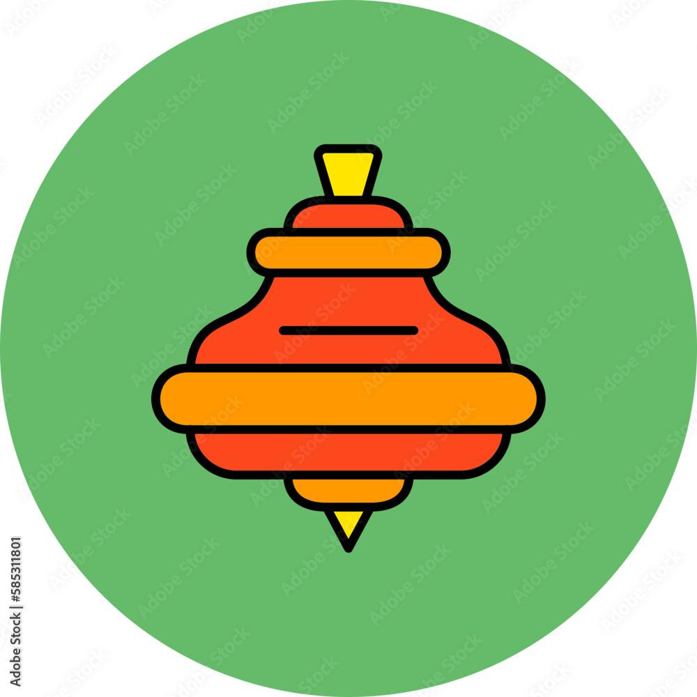 Spinning Top Multicolor Circle Filled Line Icon Spinning Top Multicolor Circle Filled Line Icon