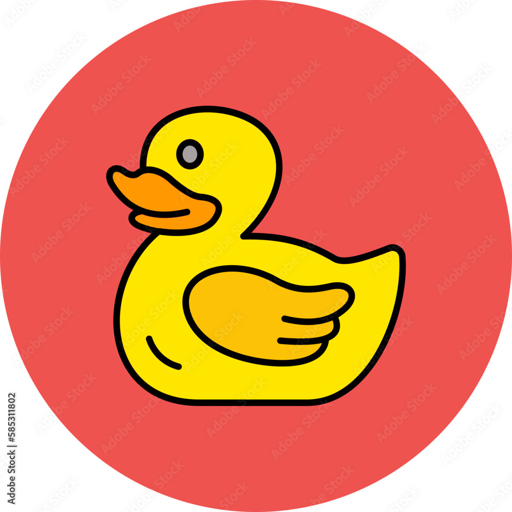 Duck Multicolor Circle Filled Line Icon Duck Multicolor Circle Filled Line Icon