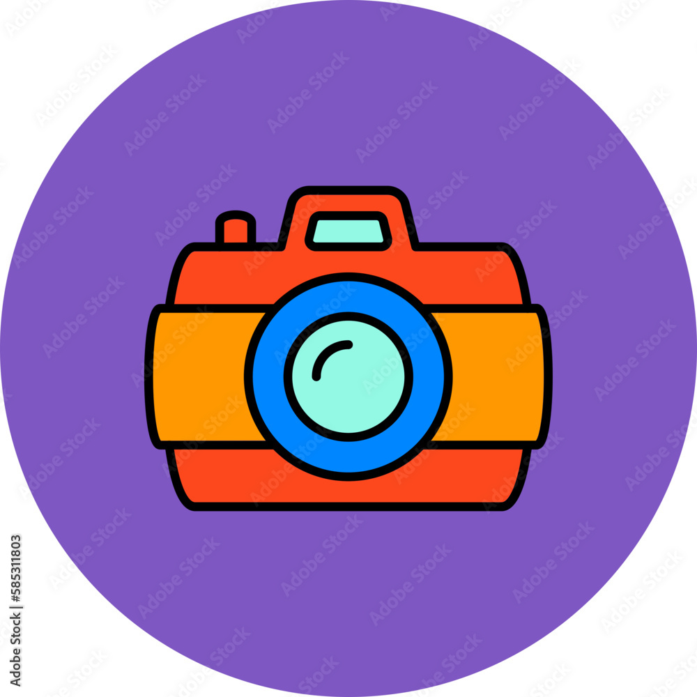 Camera Multicolor Circle Filled Line Icon Camera Multicolor Circle Filled Line Icon