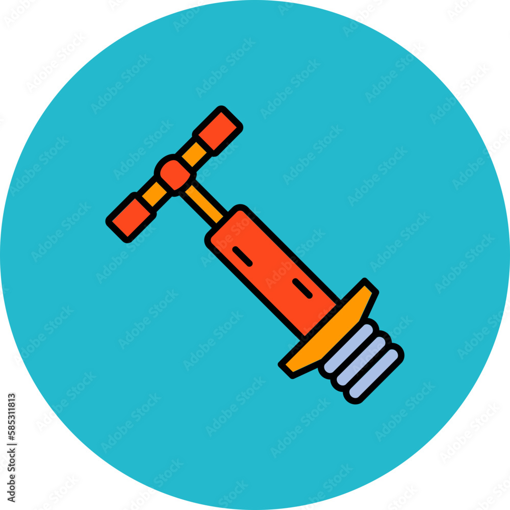 Pogo Stick Multicolor Circle Filled Line Icon Pogo Stick Multicolor Circle Filled Line Icon