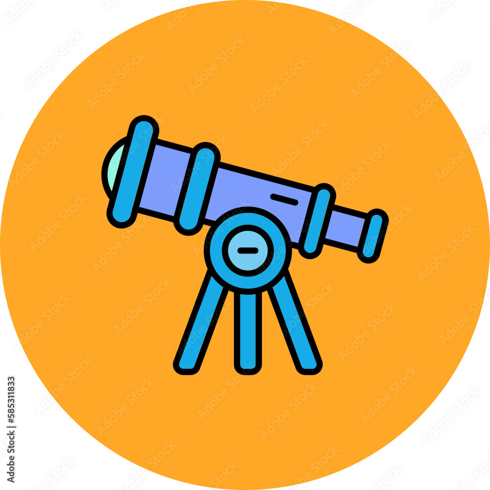 Telescope Multicolor Circle Filled Line Icon Telescope Multicolor Circle Filled Line Icon