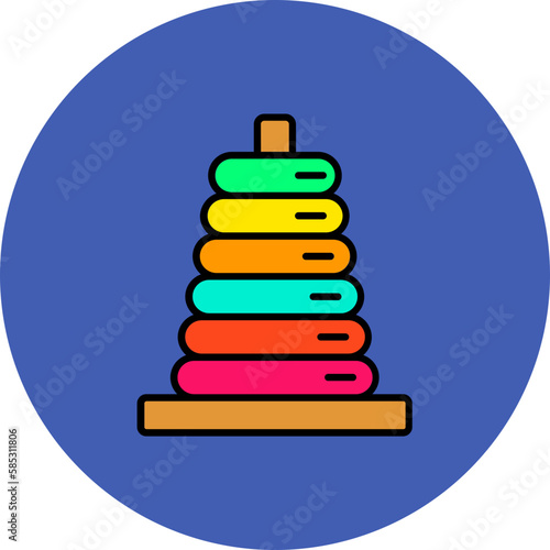 Stacker Multicolor Circle Filled Line Icon
