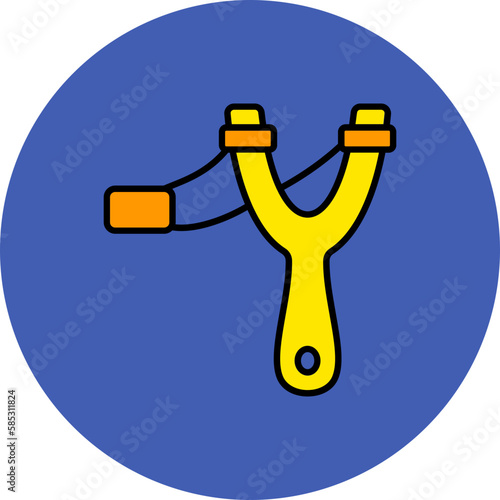 Slingshot Multicolor Circle Filled Line Icon