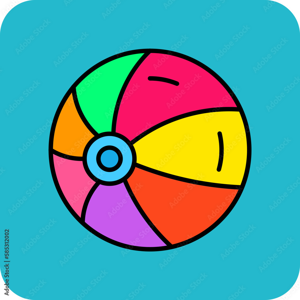 Obraz premium Ball Multicolor Round Corner Filled Line Icon