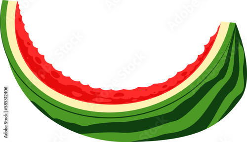 Eaten Watermelon Rind Peel Fruit Tropical Juicy Summer Wet Garbage Isolated