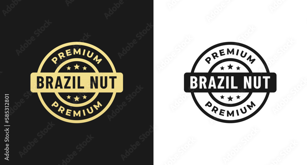 Brazil Nut label or Brazil Nuts stamp vector isolated in flat style ...
