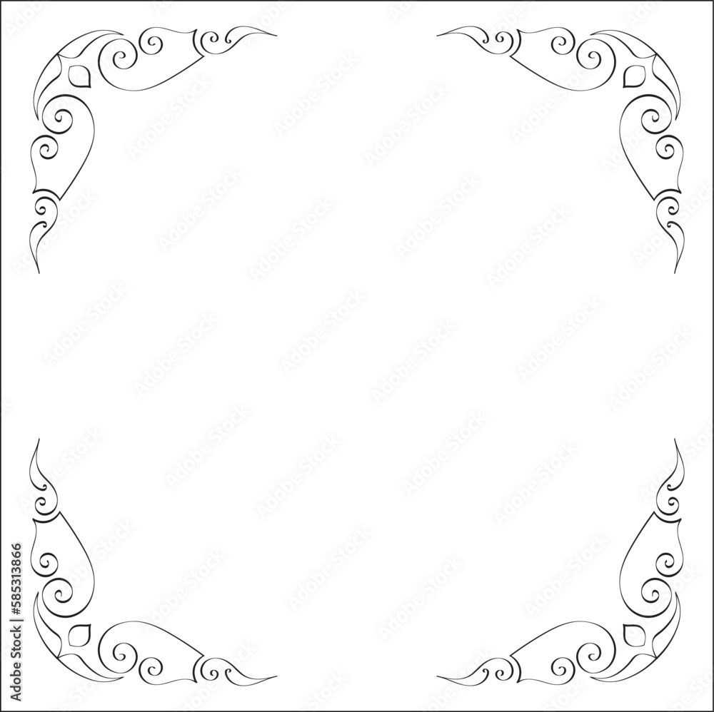 Elegant black and white monochrome ornamental border for greeting cards, banners, invitations. Vector frame for all sizes and formats. Isolated vector illustration. Elegant black and white monochrome ornamental border for greeting cards, banners, invitations. Vector frame for all sizes and formats. Isolated vector illustration.