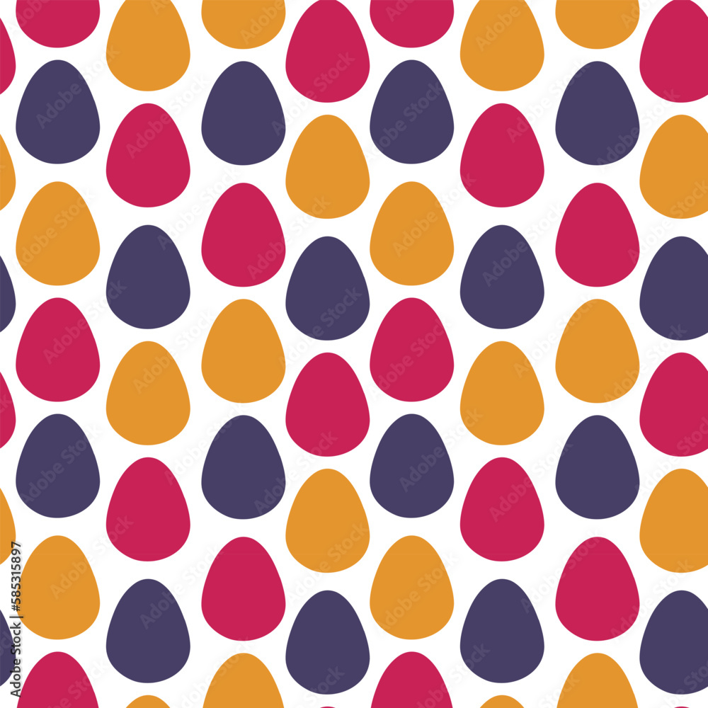 Easter seamless pattern. Colorful easter eggs in geometric simple flat pattern