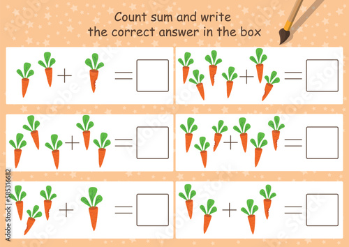 Game collection for kids. Set of puzzles. Funny carrot. Page for coloring book, leisure activity task for children.