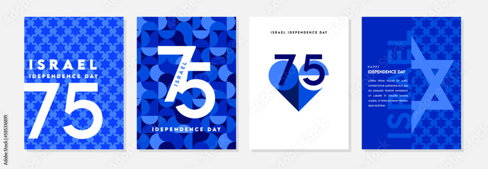 Israel independence day design template for cards, poster, invitation, website. National day of Israel with flag, balloons and fireworks. Happy Independence Day in Hebrew Israel independence day design template for cards, poster, invitation, website. National day of Israel with flag, balloons and fireworks. Happy Independence Day in Hebrew