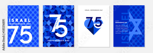 Valokuvatapetti Israel independence day design template for cards, poster, invitation, website