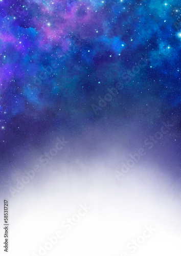 キラキラ輝く星空の縦長背景, 宇宙のアブストラクトなイメージ, タテ ポスター グラデーション