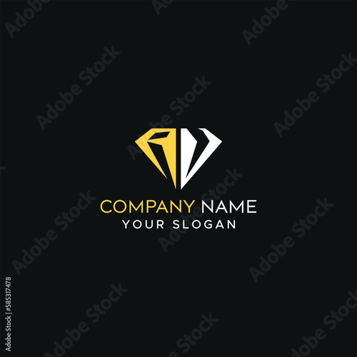  AV Diamond with monogram logo vector, Abstract graphic isometric illustration of letters A and V in a diamond shape