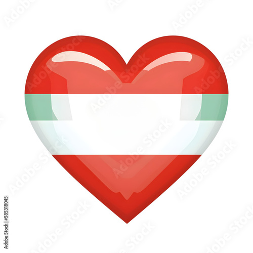 Heart shaped icon with flag of belarus isolated on white
