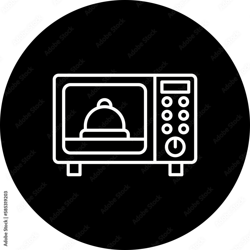 Fototapeta premium Microwave Oven Line Inverted Icon