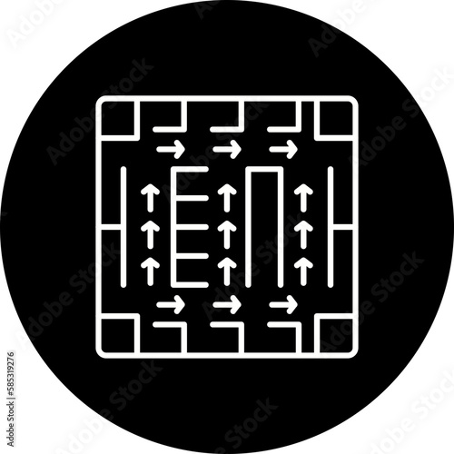 Evacuation Plan Line Inverted Icon