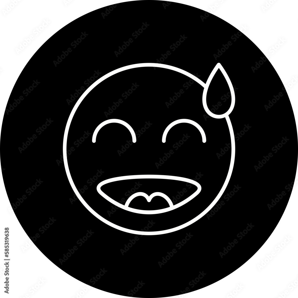 Embarrassed Line Inverted Icon Embarrassed Line Inverted Icon