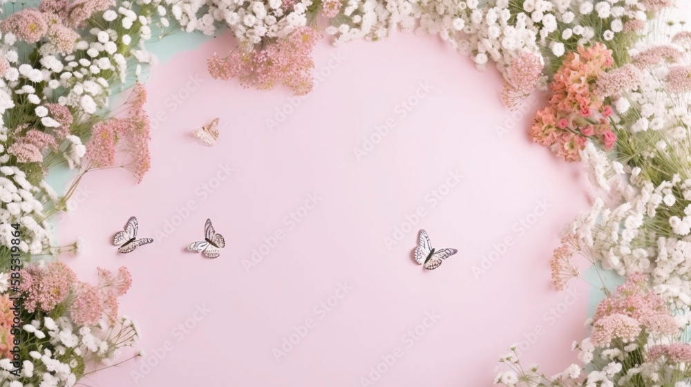 AI art Gypsophila picture frame カスミソウのフレーム AI art Gypsophila picture frame カスミソウのフレーム