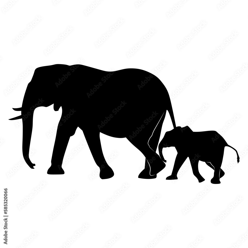 elephant silhouette vector eps 10